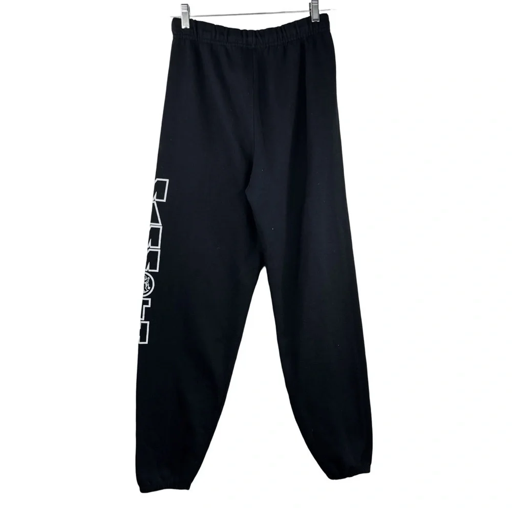 JERZEES MAMMOTH MOUNTAIN Men’s Black Sweatpants FAMOUS MAMMOTH LOGO Down Leg S